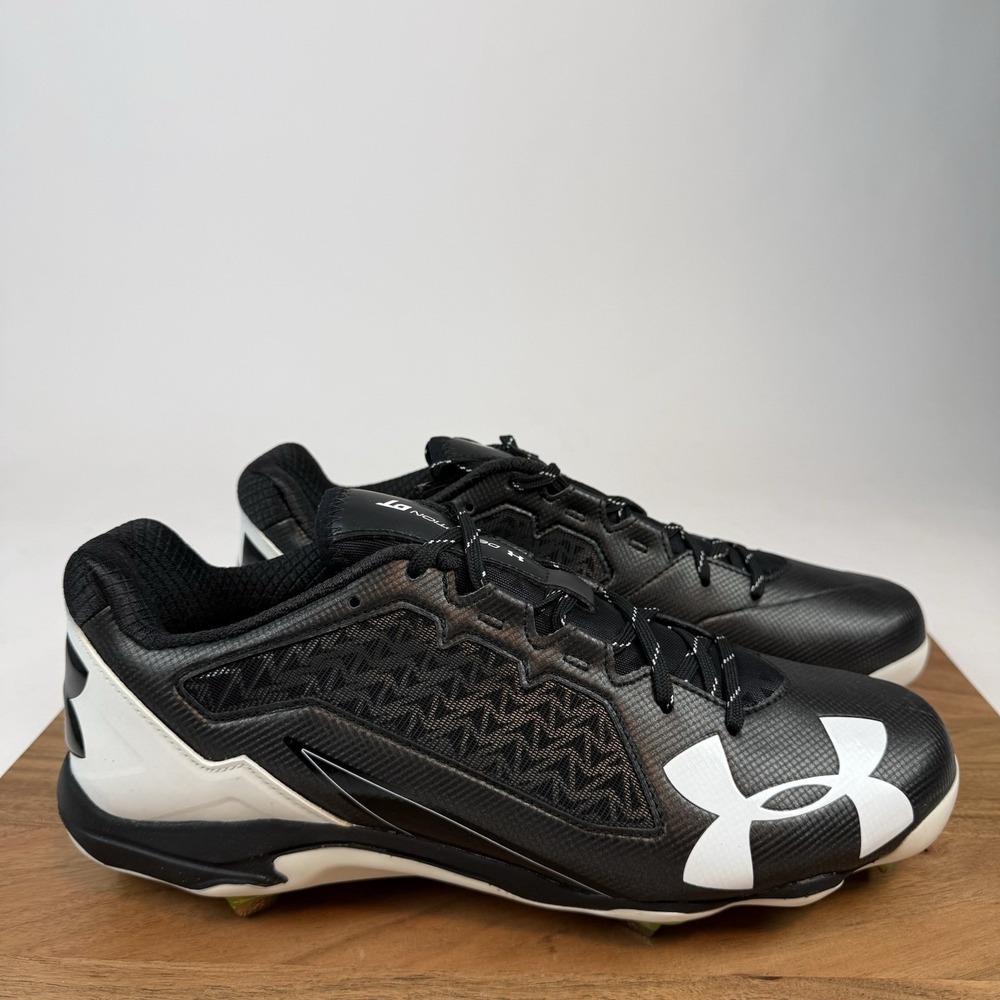 New NIB Mens Under Armour UA Deception Low DT Black Baseball Cleats Size 11.5 D